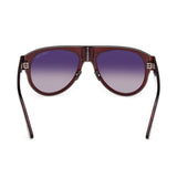 Tom Ford Unisex Red Lens Brown Pilot Sunglasses with 100% UV Protection - FT1074 58 48T