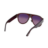 Tom Ford Unisex Red Lens Brown Pilot Sunglasses with 100% UV Protection - FT1074 58 48T