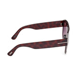Tom Ford Unisex Red Lens Brown Pilot Sunglasses with 100% UV Protection - FT1074 58 48T