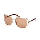 Tom Ford Womens Brown Lens Gold Square Sunglasses with 100% UV Protection - FT1092 60 28E