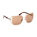 Tom Ford Womens Brown Lens Gold Square Sunglasses with 100% UV Protection - FT1092 60 28E