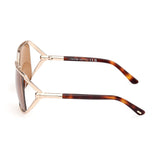 Tom Ford Womens Brown Lens Gold Square Sunglasses with 100% UV Protection - FT1092 60 28E