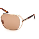 Tom Ford Womens Brown Lens Gold Square Sunglasses with 100% UV Protection - FT1092 60 28E