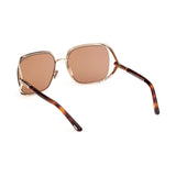 Tom Ford Womens Brown Lens Gold Square Sunglasses with 100% UV Protection - FT1092 60 28E