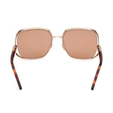 Tom Ford Womens Brown Lens Gold Square Sunglasses with 100% UV Protection - FT1092 60 28E