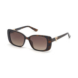 Guess Womens Brown Lens Brown Geometric Sunglasses with 100% UV Protection - GU7631 53 52F
