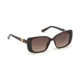 Guess Womens Brown Lens Brown Geometric Sunglasses with 100% UV Protection - GU7631 53 52F