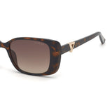 Guess Womens Brown Lens Brown Geometric Sunglasses with 100% UV Protection - GU7631 53 52F