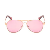 Guess Kids Red Lens Rose Pilot Sunglasses with 100% UV Protection - GU9187 51 28S