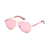 Guess Kids Red Lens Rose Pilot Sunglasses with 100% UV Protection - GU9187 51 28S