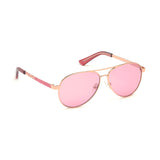 Guess Kids Red Lens Rose Pilot Sunglasses with 100% UV Protection - GU9187 51 28S