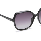 Idee Smoke Gradient Lens Square Sunglass Full Rim Shiny Black Frame With 100% Uv Protection - Ids2649C4Psg