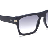 Idee Smoke Gradient Fm Lens Square Sunglass Full Rim Shiny Blue-Shiny Silver Part Frame With 100% Uv Protection - Ids2756C6Sg