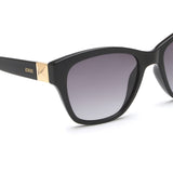 Idee Smoke Gradient Lens Square Sunglass Full Rim Shiny Black Frame With 100% Uv Protection - Ids2828C4Sg