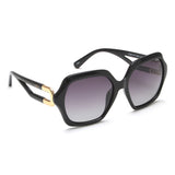 Idee Smoke Gradient Lens Square Sunglass Full Rim Shiny Black Frame With 100% Uv Protection - Ids2860C1Psg