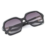 Idee Smoke Gradient Lens Square Sunglass Full Rim Shiny Black Frame With 100% Uv Protection - Ids2860C1Psg