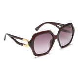 Idee Smoke Gradient Lens Square Sunglass Full Rim Shiny Crystal Red Frame With 100% Uv Protection - Ids2860C3Psg