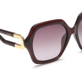 Idee Smoke Gradient Lens Square Sunglass Full Rim Shiny Crystal Red Frame With 100% Uv Protection - Ids2860C3Psg