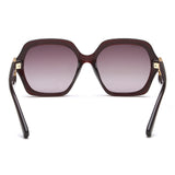 Idee Smoke Gradient Lens Square Sunglass Full Rim Shiny Crystal Red Frame With 100% Uv Protection - Ids2860C3Psg