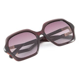 Idee Smoke Gradient Lens Square Sunglass Full Rim Shiny Crystal Red Frame With 100% Uv Protection - Ids2860C3Psg