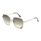 Idee Green Gradient Lens Square Sunglass Full Rim Shiny Light Gold Frame With 100% Uv Protection - Ids2869C4Sg