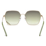 Idee Green Gradient Lens Square Sunglass Full Rim Shiny Light Gold Frame With 100% Uv Protection - Ids2869C4Sg