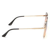 Idee Brown Gradient Lens Butterfly Sunglass Full Rim Shiny Light Gold-Shiny Dark Brown Frame With 100% Uv Protection - Ids2870C1Sg