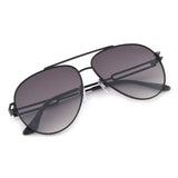 Idee Green Gradient Fm Lens Pilot Sunglass Full Rim Shiny Black Frame With 100% Uv Protection - Ids2877C1Sg