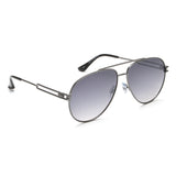 Idee Smoke Gradient Fm Lens Pilot Sunglass Full Rim Shiny Dark Gun Frame With 100% Uv Protection - Ids2877C2Sg