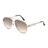 Idee Gold Mirror-Green Gradient Lens Pilot Sunglass Full Rim Shiny Light Gold Frame With 100% Uv Protection - Ids2877C4Sg