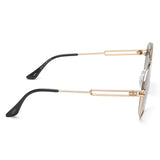 Idee Gold Mirror-Green Gradient Lens Pilot Sunglass Full Rim Shiny Light Gold Frame With 100% Uv Protection - Ids2877C4Sg