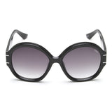 Idee Smoke Gradient Lens Oval Sunglass Full Rim Shiny Black-Shiny White Frame With 100% Uv Protection - Ids2880C1Sg