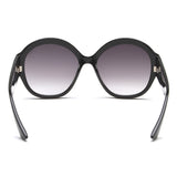 Idee Smoke Gradient Lens Oval Sunglass Full Rim Shiny Black-Shiny White Frame With 100% Uv Protection - Ids2880C1Sg