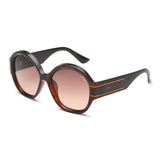 Idee Brown Gradient Lens Oval Sunglass Full Rim Shiny Brown Demi-Shiny Orange Frame With 100% Uv Protection - Ids2880C2Sg