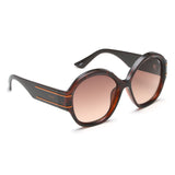 Idee Brown Gradient Lens Oval Sunglass Full Rim Shiny Brown Demi-Shiny Orange Frame With 100% Uv Protection - Ids2880C2Sg