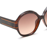 Idee Brown Gradient Lens Oval Sunglass Full Rim Shiny Brown Demi-Shiny Orange Frame With 100% Uv Protection - Ids2880C2Sg
