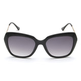 Idee Smoke Gradient Lens Square Sunglass Full Rim Shiny Black Frame With 100% Uv Protection - Ids2882C1Sg