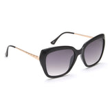 Idee Smoke Gradient Lens Square Sunglass Full Rim Shiny Black Frame With 100% Uv Protection - Ids2882C1Sg