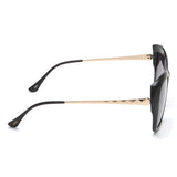 Idee Smoke Gradient Lens Square Sunglass Full Rim Shiny Black Frame With 100% Uv Protection - Ids2882C1Sg
