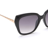 Idee Smoke Gradient Lens Square Sunglass Full Rim Shiny Black Frame With 100% Uv Protection - Ids2882C1Sg