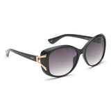 Idee Smoke Gradient Lens Square Sunglass Full Rim Shiny Black-Gold Frame With 100% Uv Protection - Ids2883C1Sg