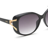 Idee Smoke Gradient Lens Square Sunglass Full Rim Shiny Black-Gold Frame With 100% Uv Protection - Ids2883C1Sg