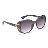 Idee Smoke Gradient Lens Square Sunglass Full Rim Shiny Dark Violet-Light Gold Frame With 100% Uv Protection - Ids2883C3Sg