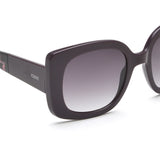 Idee Smoke Gradient Lens Square Sunglass Full Rim Shiny Violet Frame With 100% Uv Protection - Ids2884C3Sg