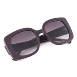 Idee Smoke Gradient Lens Square Sunglass Full Rim Shiny Violet Frame With 100% Uv Protection - Ids2884C3Sg