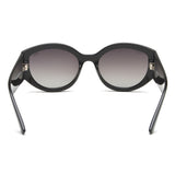 Idee Green Gradient Lens Cat Eye Sunglass Full Rim Shiny Black Frame With 100% Uv Protection - Ids2893C1Psg