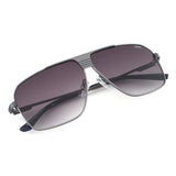 Idee Smoke Gradient Lens Square Sunglass Full Rim Matt Dark Gun Frame With 100% Uv Protection - Ids2895C2Sg