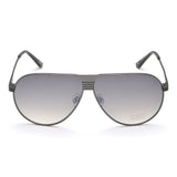 Idee White Mirror-Green Gradient Lens Pilot Sunglass Full Rim Matt Dark Gun Frame With 100% Uv Protection - Ids2896C2Sg