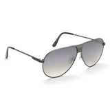 Idee White Mirror-Green Gradient Lens Pilot Sunglass Full Rim Matt Dark Gun Frame With 100% Uv Protection - Ids2896C2Sg