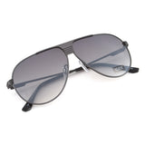 Idee White Mirror-Green Gradient Lens Pilot Sunglass Full Rim Matt Dark Gun Frame With 100% Uv Protection - Ids2896C2Sg